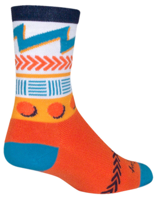SockGuy Crew Doodle Socks - 6", Orange, Small/Medium