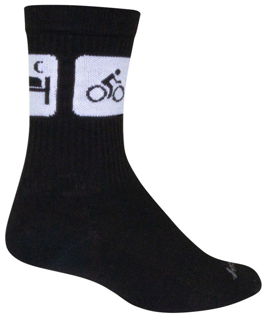 SockGuy Crew Repeats Socks - 6", Black, Small/Medium