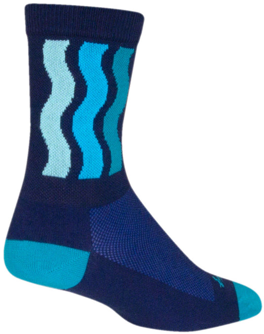SockGuy Crew Ripple Socks - 6", Blue, Large/X-Large