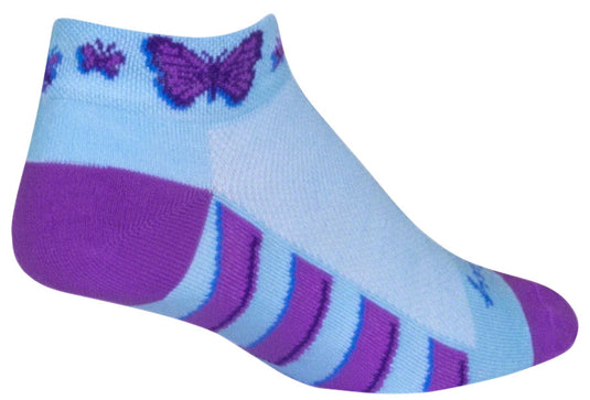 SockGuy Classic Flutterby Socks - 1", Light Blue, Small/Medium