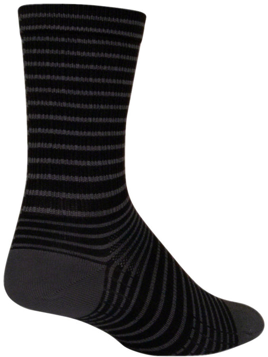 SockGuy SGX Black Stripes Socks - 6", Black, Large/X-Large