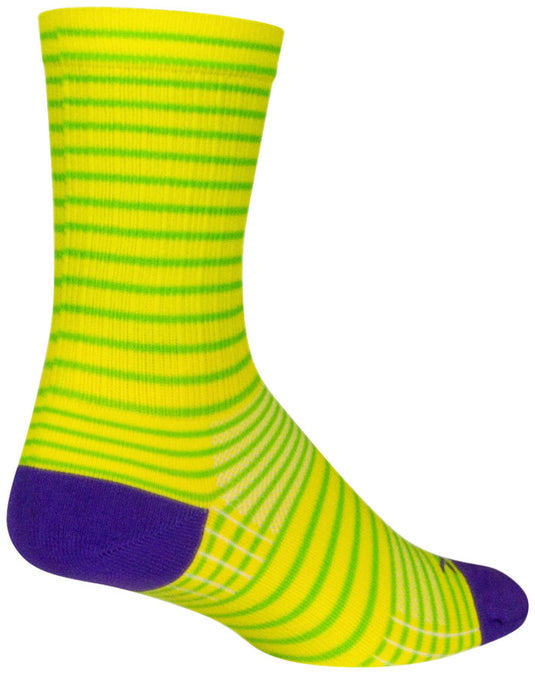 SockGuy SGX Yellow Stripes Socks - 6", Yellow, Small/Medium
