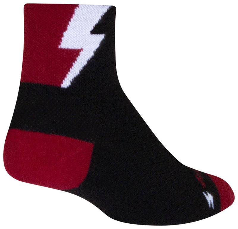Load image into Gallery viewer, SockGuy Classic Bolt Socks - 3&quot;, Red, Large/X-Large
