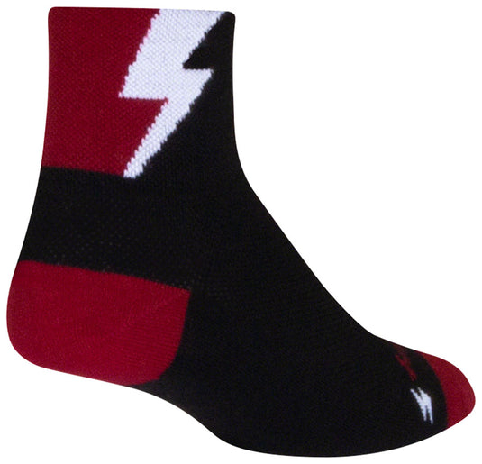 SockGuy Classic Bolt Socks - 3", Red, Small/Medium