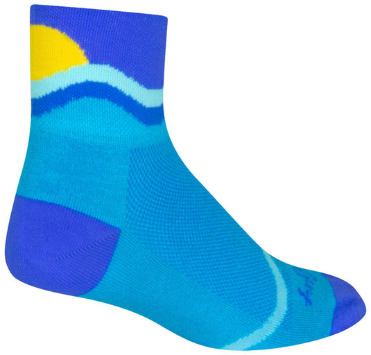 SockGuy Classic Waterworld Socks - 3", Blue, Small/Medium