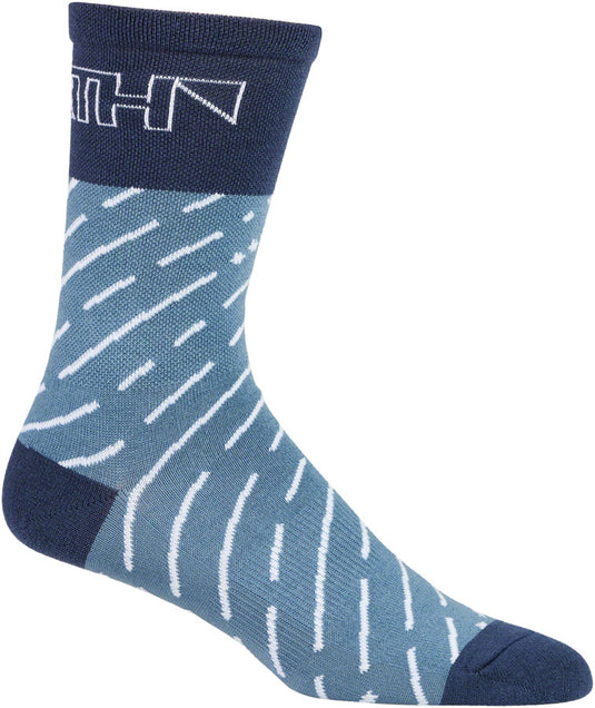 45NRTH Snow Band Lightweight Wool Sock - Light Blue/Blue, Medium