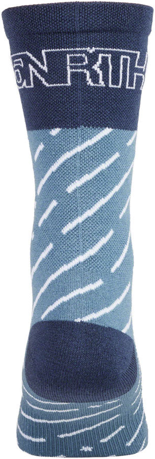 45NRTH Snow Band Lightweight Wool Sock - Light Blue/Blue, Large