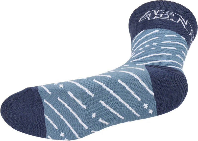 Load image into Gallery viewer, 45NRTH Snow Band Lightweight Wool Sock - Light Blue/Blue, Small
