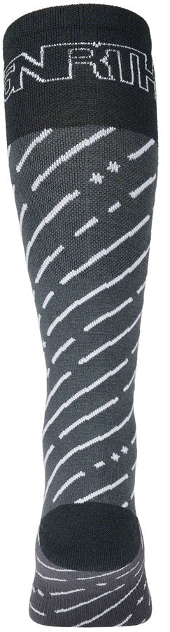 45NRTH Snow Band Midweight Knee High Wool Sock - Dark Gray/Dark Blue, Large