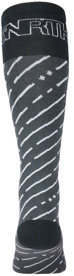 45NRTH Snow Band Midweight Knee High Wool Sock - Dark Gray/Dark Blue, Medium