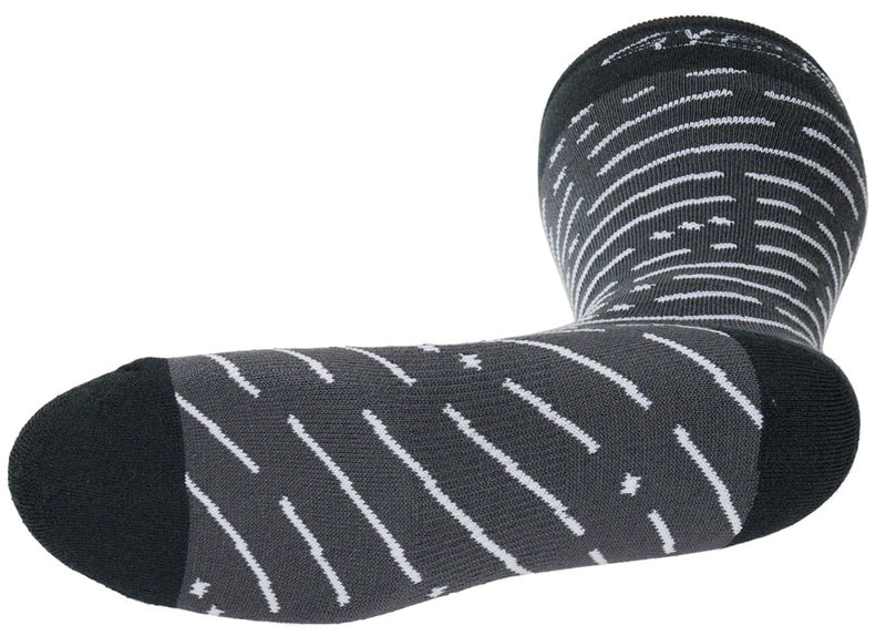 Load image into Gallery viewer, 45NRTH Snow Band Midweight Knee High Wool Sock - Dark Gray/Dark Blue, Large
