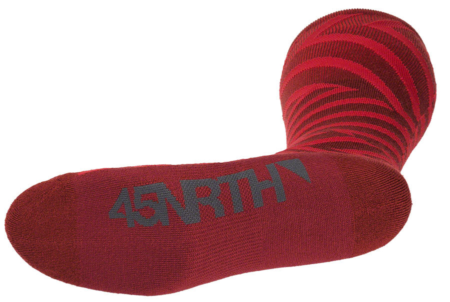 45NRTH Dazzle Midweight Knee High Wool Sock - Chili Pepper/Red, Medium