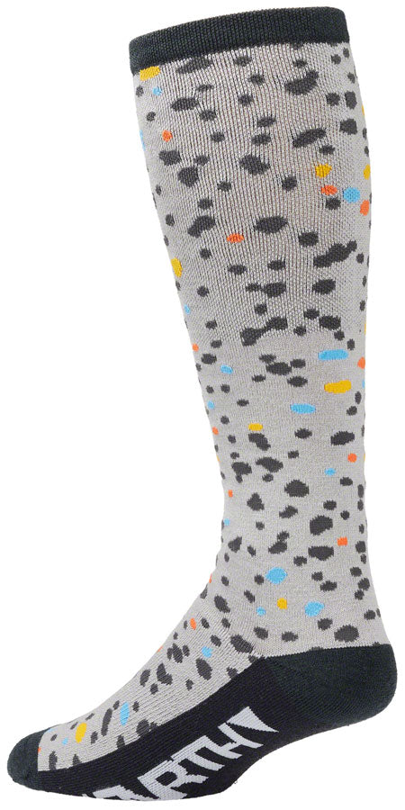 Load image into Gallery viewer, 45NRTH Speck Heavyweight Knee High Wool Sock - Gray/Dark Blue, Large
