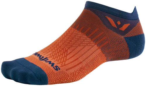 Swiftwick Aspire Zero Tab Socks - Navy Orange, Small