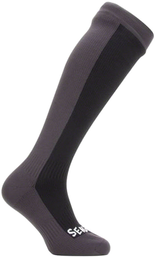 Load image into Gallery viewer, SealSkinz Worstead Waterproof Knee Socks - Black/Gray, Large
