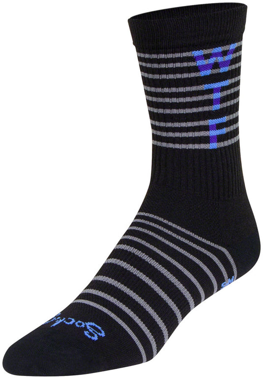 Sockguy WTF 2.0 Crew 6" Socks, 5-9, Black/Gray NLA