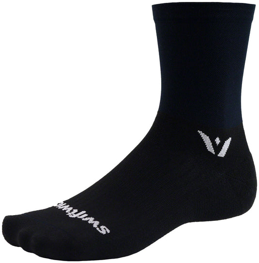Swiftwick Aspire Five Socks - 5", Black, Large