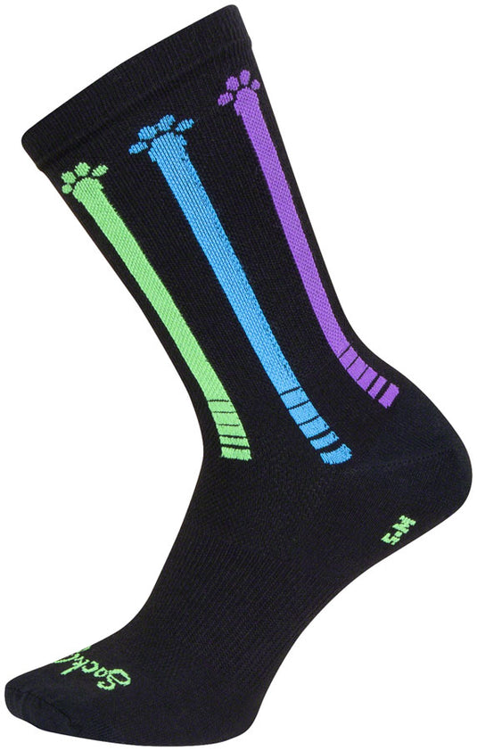 SockGuy Pawsitive Crew Socks - 6", Large/X-Large
