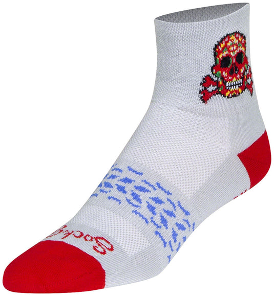 SockGuy Classic Red Skull Socks - 3", Large/X-Large
