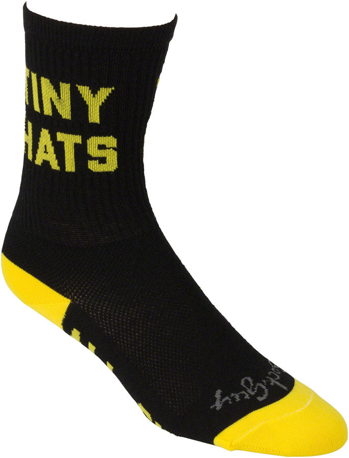Load image into Gallery viewer, All-City Tiny Hat Society Socks - 6&quot;, Black/Yellow, Small/Medium
