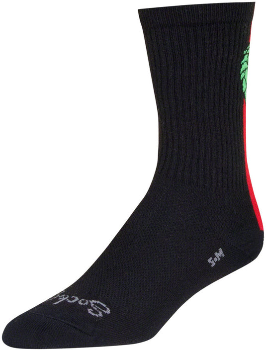 SockGuy Crew Hoppyness Soft Athletic Socks 6 inch Cuff Black Large/X-Large