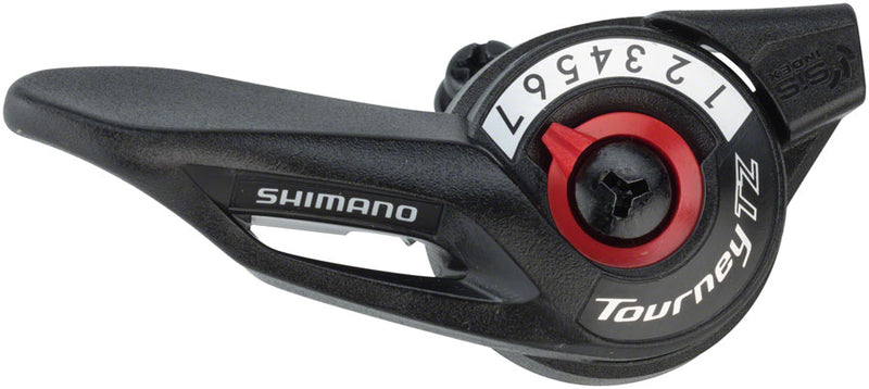 Load image into Gallery viewer, Shimano Tourney SL-TZ500 3 &amp; 7-Speed Thumb Shifters Bundle - Optical Gear Display, Reliable Drivetrain Components
