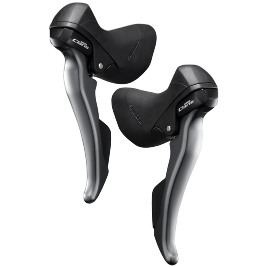 Shimano Claris ST-R2000 8-Speed Road Bike STI Levers Double & Right Shift Brake Sets | Super SLR, Adjustable Reach, Lightweight, Black