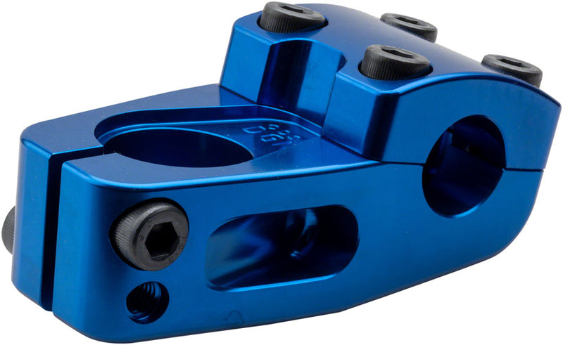Load image into Gallery viewer, Odyssey DGN v2 Top Load Stem Clamp 22.2mm Rise 28mm Reach 51mm Anodized Blue BMX
