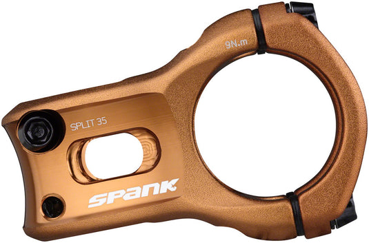 Spank Split 35 Stem 35mm Length 35mm Bar Clamp +/-0 Rise Bronze Mountain Bike