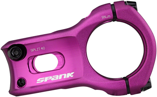 Spank Split 35 Stem 40mm Length 35mm Bar Clamp +/-0 Rise Purple Mountain Bike