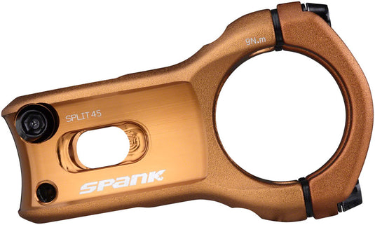 Spank Split 35 Stem 45mm Length 35mm Bar Clamp +/-0 Rise Aluminum Bronze MTB