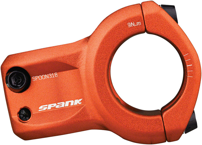 Load image into Gallery viewer, Spank SPOON 318 Stem 33mm Length 31.8mm Clamp +/-0 Orange Aluminum Mountain Bike
