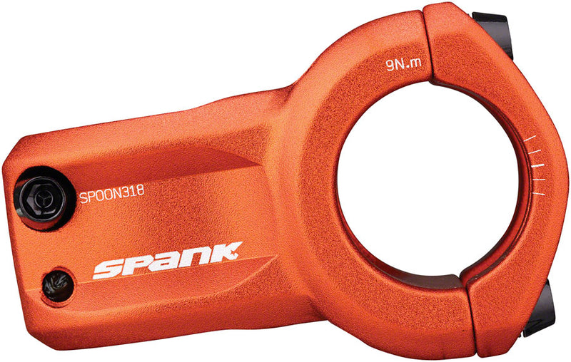 Load image into Gallery viewer, Spank Spoon 318 Stem 43mm Length 31.8 +/-0 Orange Aluminum Mountain Bike
