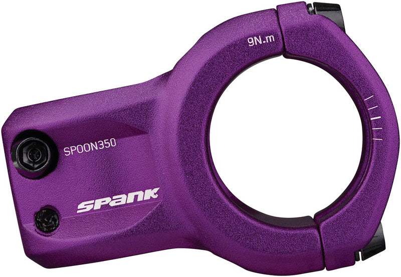 Load image into Gallery viewer, Spank Spoon 350 Stem 35mm Length 35mm +/-0 Purple Aluminum Mountain Bike
