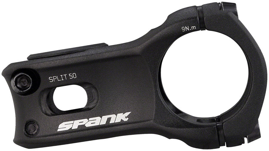 Spank Split 35 Bike Stem 50mm Length 35mm Bar Clamp +/-0 Rise Black Aluminum MTB