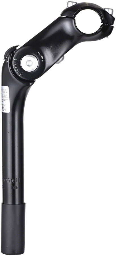 Zoom Quick Comfort Adjustable Stem 90mm 25.4 Adjustable 80-150deg Black Aluminum