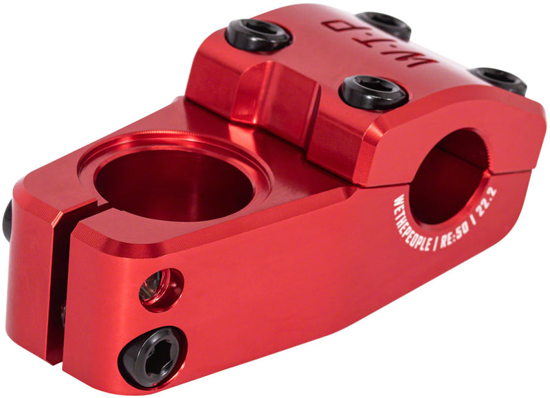 Load image into Gallery viewer, We The People Logic Stem Clamp 22.2mm Steerer 1-1/8in Top Load Red Aluminum BMX
