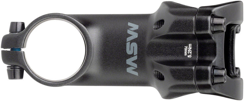 Load image into Gallery viewer, MSW 17 Stem Length 70mm Clamp 31.8mm +/-17 Steerer 1 1/8 in Black Aluminum MTB
