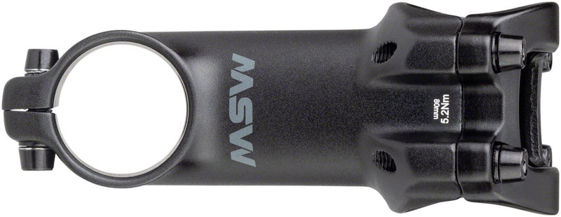 Load image into Gallery viewer, MSW 17 Stem Length 80mm Clamp 31.8mm +/-17 Steerer 1 1/8 in Black Aluminum MTB
