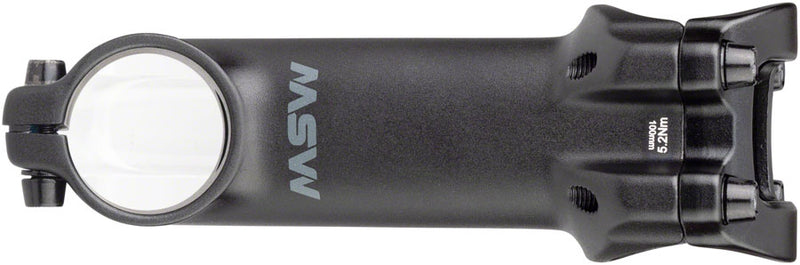 Load image into Gallery viewer, MSW 17 Stem Length 100mm Clamp 31.8mm +/-17 Deg 1 1/8 in Black Aluminum MTB
