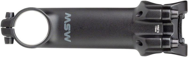 Load image into Gallery viewer, MSW 17 Stem Length 110mm Clamp 31.8mm +/-17 Deg 1 1/8 in Black Aluminum MTB
