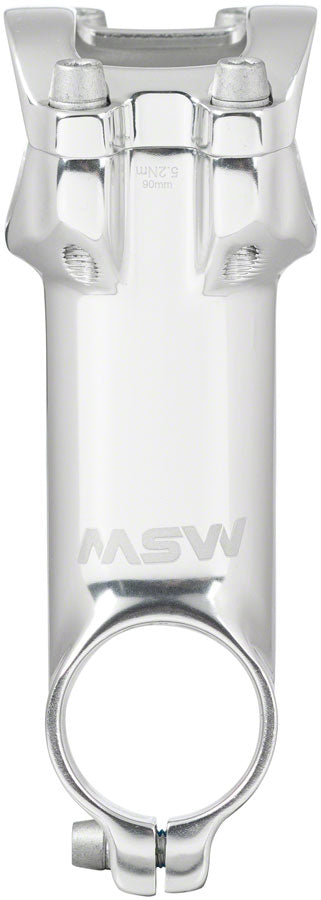 MSW 17 Stem Length 90mm Clamp 31.8mm +/-17 Deg 1 1/8 in Silver Aluminum MTB