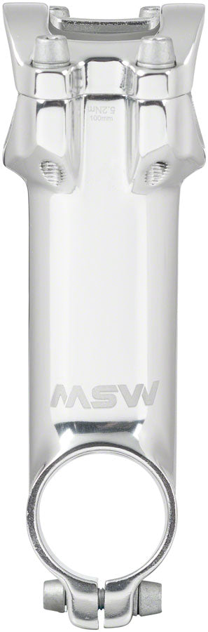 MSW 17 Stem Length 100mm Clamp 31.8mm +/-17 Deg 1 1/8 in Silver Aluminum MTB