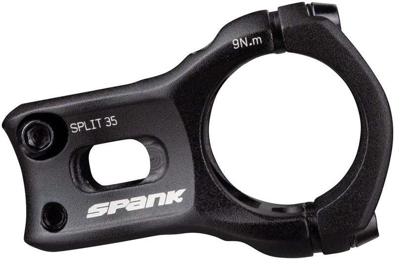 Load image into Gallery viewer, Spank Split 35 Stem Length 35mm Bar Clamp 35mm +/-0 Rise Black Aluminum Mountain
