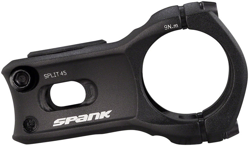 Load image into Gallery viewer, Spank Split 35 Stem Length 45mm Bar Clamp 35mm +/-0 Rise Black Aluminum Mountain
