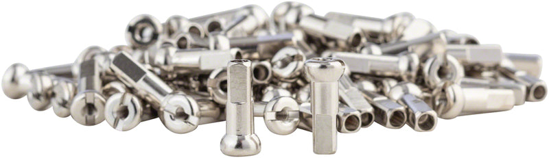 Load image into Gallery viewer, DT Swiss Pro Head Brass Nipples: 2.34 x 14mm, Silver, Box of 100
