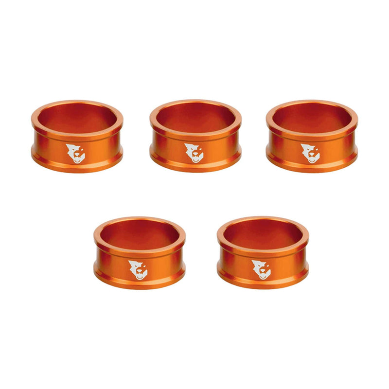 Load image into Gallery viewer, Pack of 2 Wolf Tooth Headset Spacer 5 Pack, 10mm, Orange
