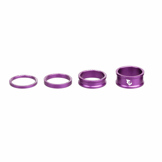 Wolf Tooth Components Headset Spacer Kit 3, 5,10, 15mm, Fits 1 1/8" Steerers Red