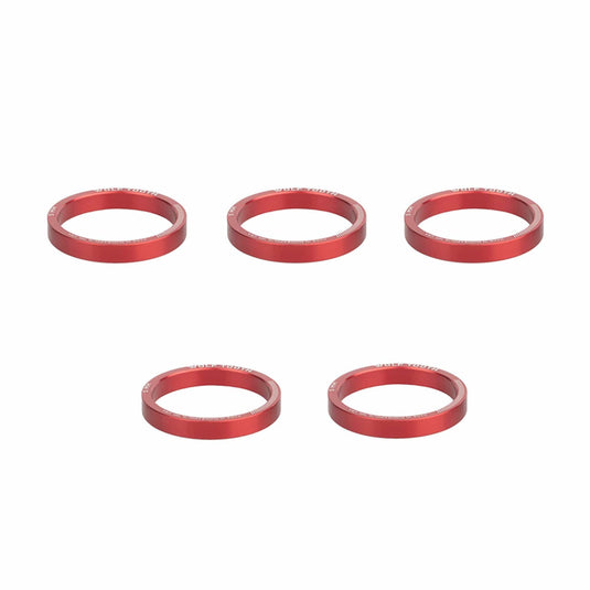 Pack of 2 Wolf Tooth Headset Spacer 5 Pack, 3mm, Silver