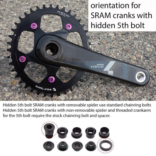 Wolf Tooth Chainring 36t 110 BCD 5-Bolt 10/11/12-Speed Alloy Cyclocross & Road